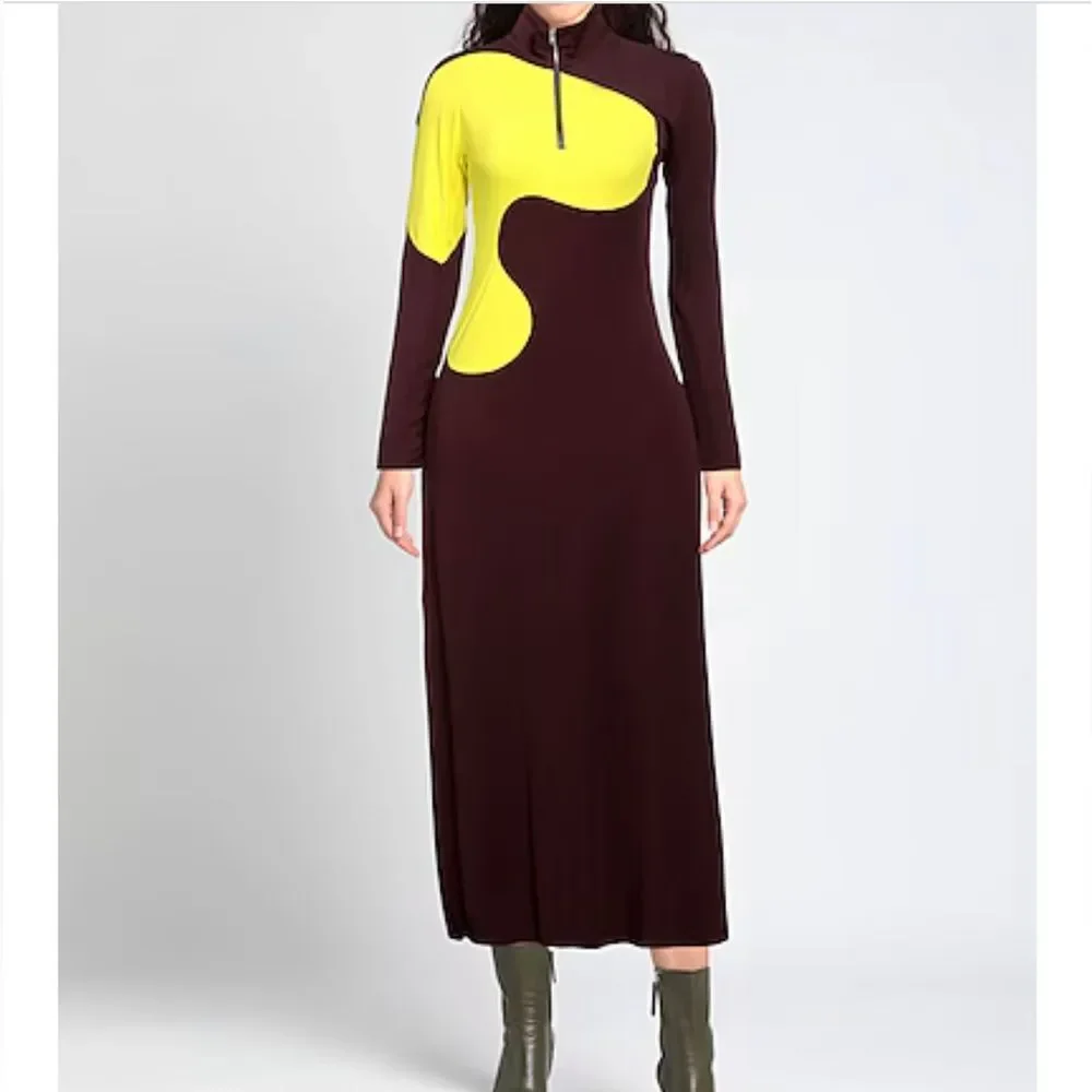 Tory Burch Colorblock Long Sleeve Dress